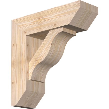 Ekena Millwork Funston Slat Smooth Bracket w/ Offset Brace, Douglas Fir, 7 1/2"W x 24"D x 24"H BKT0806X24X24FST06SDF